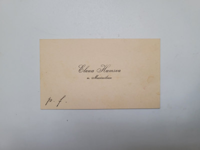 rara carte de vizita Elena Hamsea, n. Maximilian, fam Augustin Hamsea, Arad foto