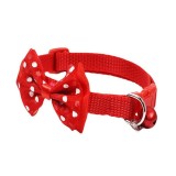 Zgarda ajustabila cu clopotel si fundita pentru caini, 27-42cm/15mm, Rosu, Ropet