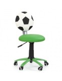 Scaun birou copii HM Gol, Piele ecologica, Inaltime ajustabila, Roti cauciucate, 90 Kg, Verde