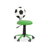 Scaun birou copii HM Gol, Piele ecologica, Inaltime ajustabila, Roti cauciucate, 90 Kg, Verde