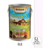 Lazura lemn Bochemit Estetik Clasic 5L, alb, protectie UV