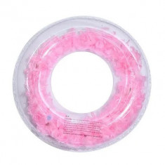 Colac inot gonflabil cu fulgi diametru 60 cm, roz