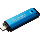 Memorie USB Kingston IronKey Vault Privacy 50C 128GB USB-C (Albastru)