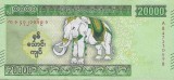 Bancnota Myanmar 20.000 Kyats (2023) - PNew UNC ( comemorativa - vezi descriere )