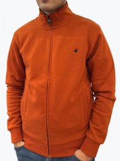 Bluza barbati cu fermoar si maneca lunga portocaliu (Marime: 3XL) foto