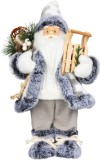 Mos Craciun decorativ cu sanie, alb-gri, 45 cm, MagicHome