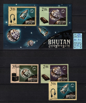 Bhutan, 1966 | Aniversare 100 ani UIT - Telefonie, sateliţi - Cosmos | MNH | aph foto