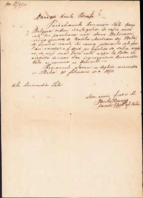 HST A1448 Corespondență 1870 preot rom&amp;acirc;n Beba Timiș Banat foto