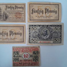 Notgeld Germania Reich 10 15 Pfennig Detmold Düren bancnote bani vechi