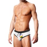 Slip de &icirc;not bărbați PROWLER Swim Brief Oversized Paw, cu design labă cu steag Pride, culoare alb, mărime S