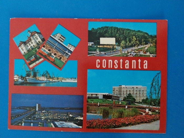 CPIB 23380 CARTE POSTALA - CONSTANTA, MOZAIC, CIRCULATA, 1974, STAMPILE, TIMBRU
