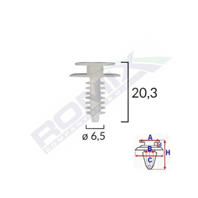 Clips Tapiterie Pentru Fiat/Lancia/Alfa Romeo - Alb Set 10 Buc 134587 11028-RMX foto