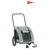Cumpara ieftin Remorca de bicicleta animale companie, gri, textil oxford/fier