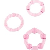 Seven Creations-Set de Trei Inele pentru Penis Roz-Silicon