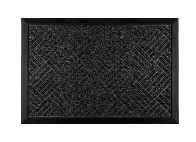 Covoras decorativ pentru intrare, model geometric, 60x40 cm, gri