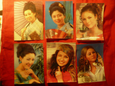 Set 6 Ilustrate in relief -Japonia- Femei - &amp;quot;fac cu ochiul&amp;quot; foto