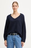 United Colors of Benetton pulover din amestec de l&acirc;nă culoarea bleumarin, 126WD402Z