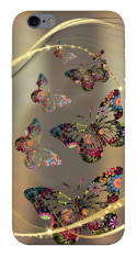 Husa Silicon Soft Upzz Print Compatibila Cu iPhone 6 Plus/ iPhone 6s Plus Model Golden Butterfly foto
