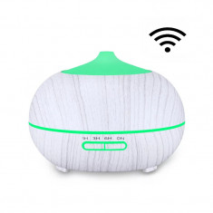 Difuzor aromaterapie cu ultrasunete Smart WiFi lumina LED 7 culori V-Rising VR-N09S 400 ml lemn alb