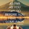 As Far as You Can Go Before You Have to Come Back