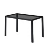 Masă pătrată din sticlă Clara 120 cm, neagră