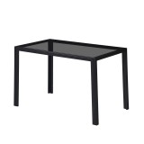 Cumpara ieftin Leziter Masa patrata din sticla Clara 120 cm, neagra Mobalis Homvera