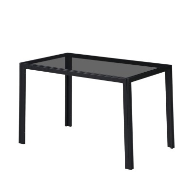 Masă pătrată din sticlă Clara 120 cm, neagră foto