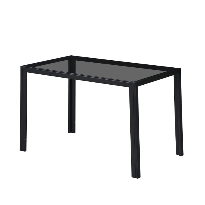 Masă pătrată din sticlă Clara 120 cm, neagră