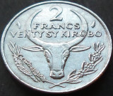 Cumpara ieftin Moneda exotica 2 FRANCI KIROBO - MALAGASY, anul 1979 *cod 2109 A, Africa