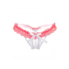 GS1035-232 Chilot din dantela cu fundita si perle sintetice