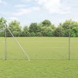 Gard Hexagonal vidaXL 1.5x10 m Oțel Galvanizat, St&acirc;lpi de Gard vidaXL cu Spike 7 pcs &Oslash;32 mm 170 cm Oțel Galvanizat