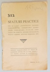 312 SFATURI PRACTICE , CARTE SEMNATA DE PICTORUL ALEXANDRU TIPOIA , EDITIE INTERBELICA