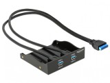 Front Panel cu 2 x USB 3.0 la pin header USB 3.0 19 pini, Delock 61896