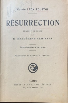 Resurrection (Invierea -carte veche in franceza)- Leon Tolstoi foto