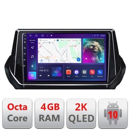 Navigatie Peugeot 2008 2020- Android ecran Qled 2K Octa core 4+32 Kit-209-2020+EDT-E409-2K CarStore Technology
