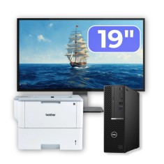 Pachet Calculator Second Hand DELL OptiPlex 5080 SFF, Intel Core i5-10500 3.10 - 4.50GHz, 16GB DDR4, 512GB SSD + Monitor 19&amp;quot; + Imprimanta Brother
