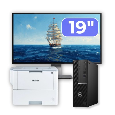 Pachet Calculator Second Hand DELL OptiPlex 5080 SFF, Intel Core i5-10500 3.10 - 4.50GHz, 16GB DDR4, 512GB SSD + Monitor 19&amp;amp;quot; + Imprimanta Brother foto