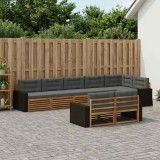 vidaXL Set de canapele de exterior cu pernă 8 pcs Natural și Antracit 3383515