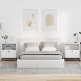 vidaXL Mese de noptieră 2 pcs Alb 49 x 36 x 61 cm Lemn compozit