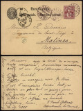 Switzerland 1885 postcard Uprated stationery Engelberg to Malines Belgium DB.218