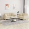 vidaXL Set de canapele cu perne, 2 piese, crem, material textil