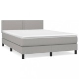 Cumpara ieftin Pat continental, gri deschis, 140x200 cm, material textil