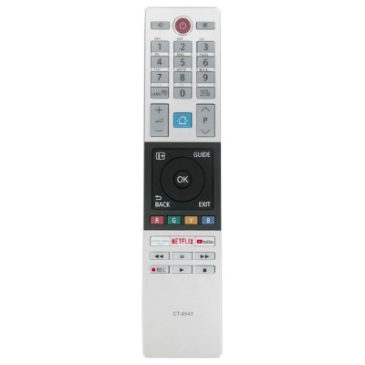 Telecomanda pentru Smart TV Toshiba CT-8543, x-remote, Netflix, YouTube, Prime video, Argint foto