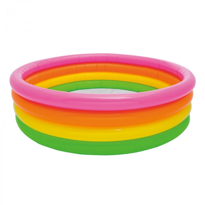 Piscina gonflabila pentru copii Intex, 168 x 46 cm, 4 inele