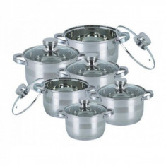 Set Vase Inox cu Capac 12 Piese Bohmann BH71275N foto