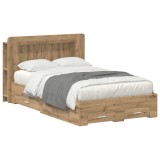 vidaXL Cadru de pat cu depozitare Stejar Artizanal 120 x 190 cm 3433838