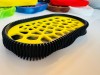 Sapuniera 3D Wave Negru/Galben - Suport Sapun Modern, Eco-Friendly, Printata 3D - Design Baie Inovator