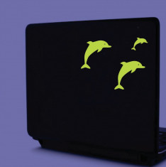 Sticker decorativ glow luminos model Delfin, set 3 bucati foto