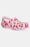 Crocs papuci Classic Fresh Friuts Clog femei, culoarea roz, 211008-6ZW
