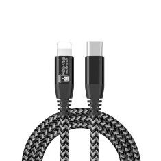 Cablu date si incarcare rapida SuperFastCharge 27W, PRESTIGE CHARGE&reg;, pentru Apple Iphone 8, X, 11, 12, 13, 14 Pro &amp; ProMax, Ipad, 9V3A, TEXTIL PREMIU